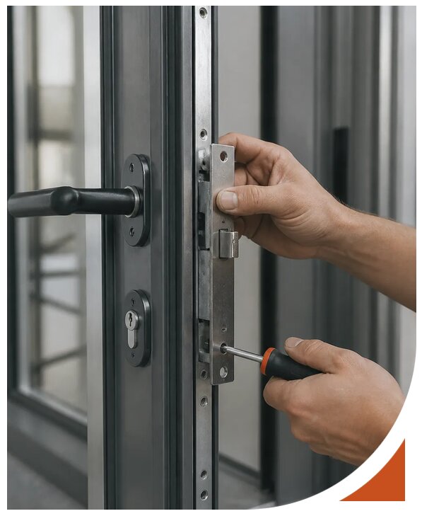 Профессиональная установка замка алюминиевой двери в Алексине